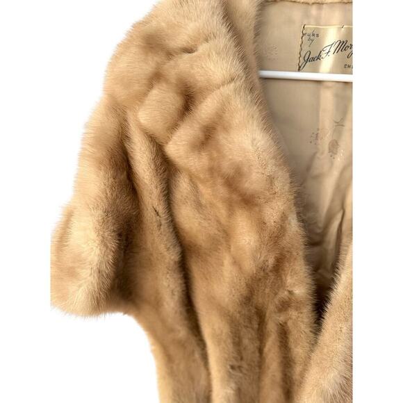 Vintage Mink Fur Stole wrap - Jack F. Morgan Chicago – Elegant Champagne Beige - Picture 4 of 12